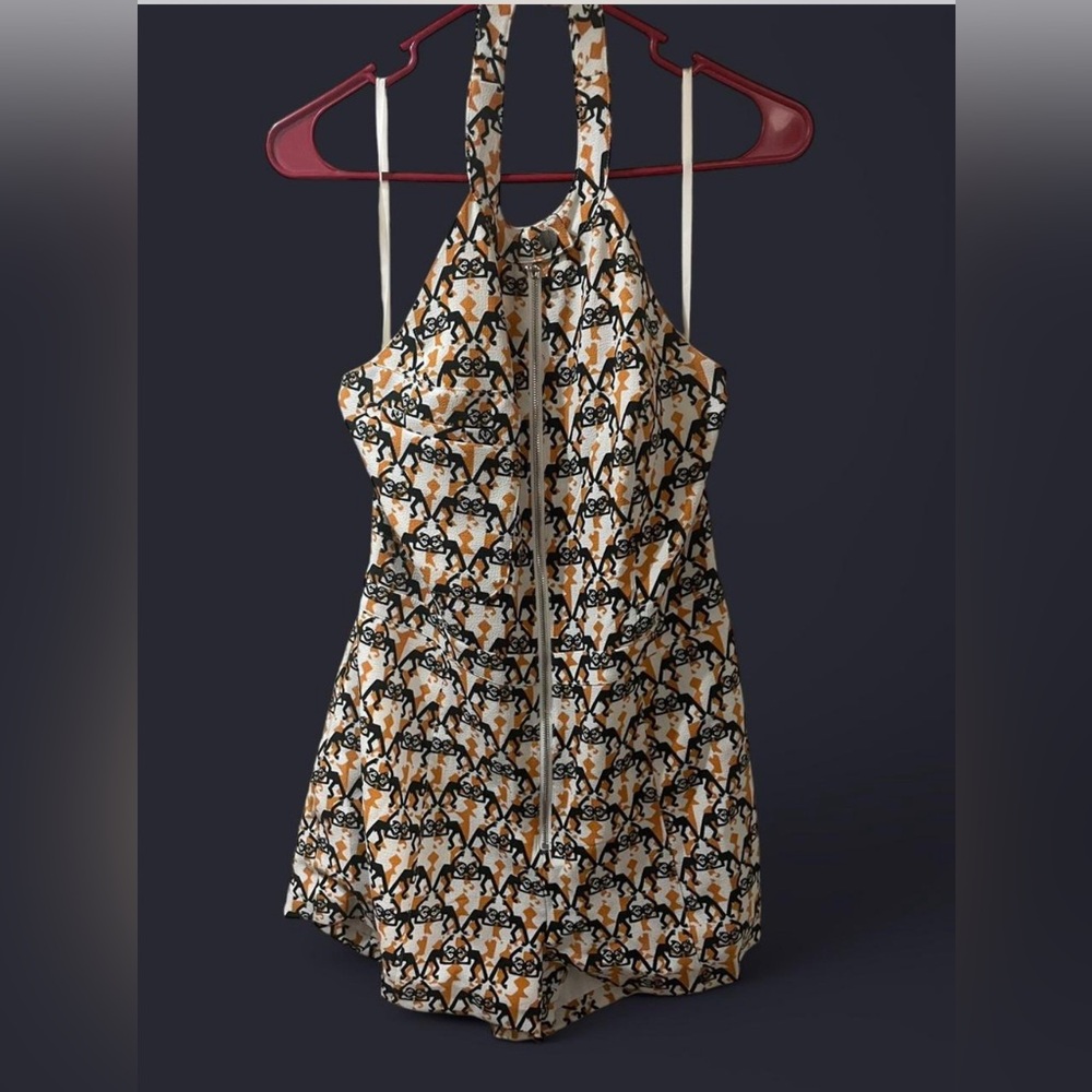 RACHEL Rachel Roy Printed Halter Romper